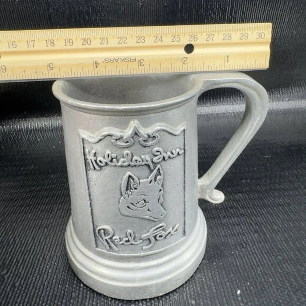 Vintage Holiday Inn Red Fox Metal Stein Mug Cup BarWare Beer‎ Mug Fox Logo Mug